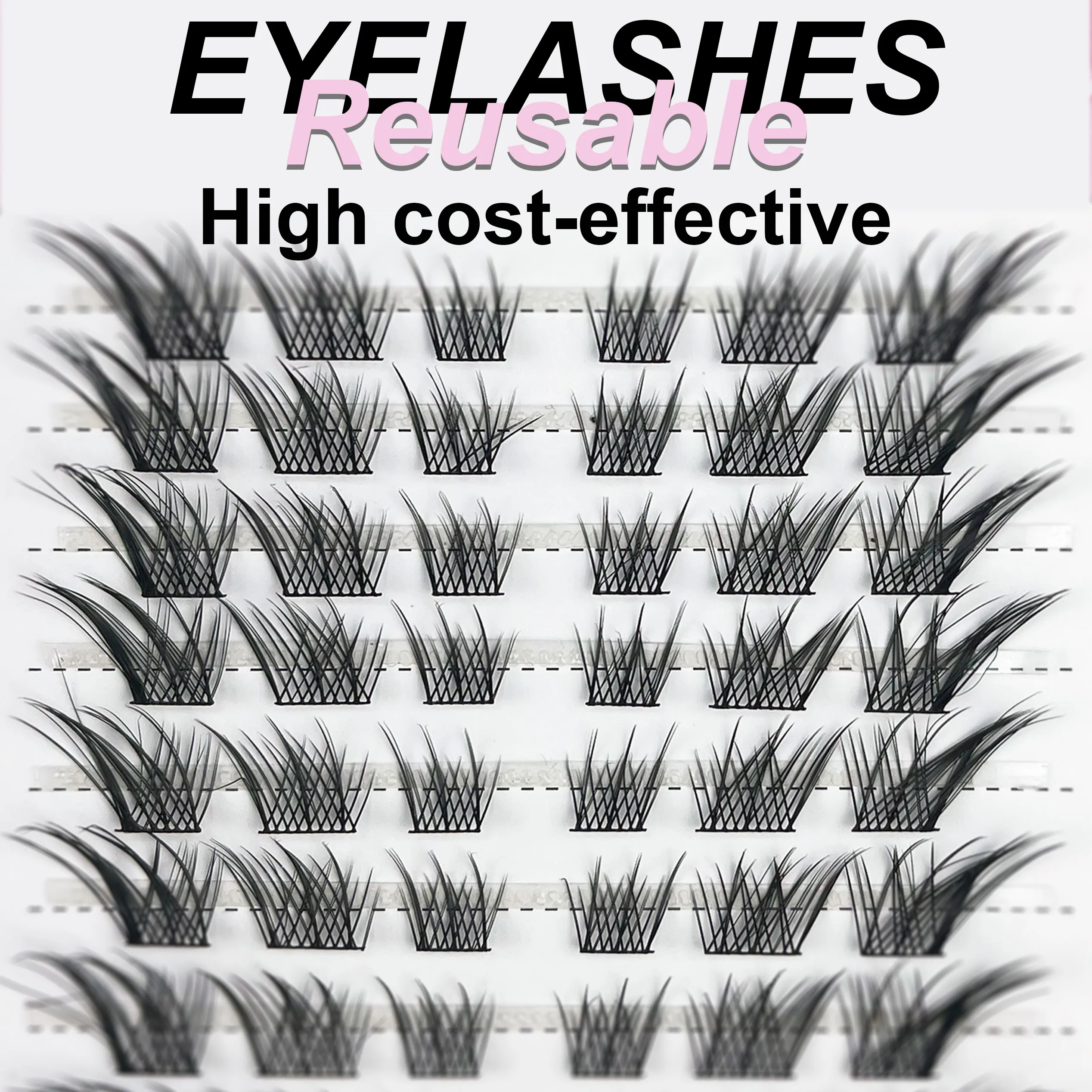 Cluster Lashes Natural Eyelash Extension Fluffy Fox Eye Lashes Mixed Tary Large Capacity Anime Lashes DIY Eyelash Cluster