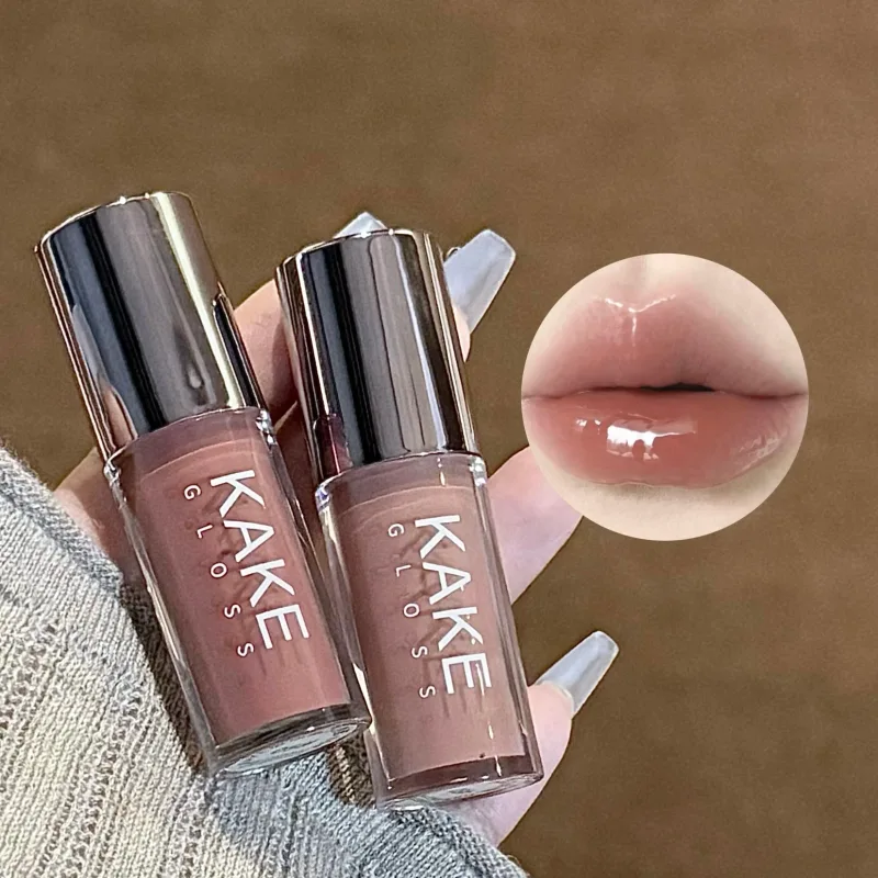 Batom líquido espelhado, hidratante, gelatina marrom, luz labial, brilho labial sexy, longa duração, nude, maquiagem, cosméticos