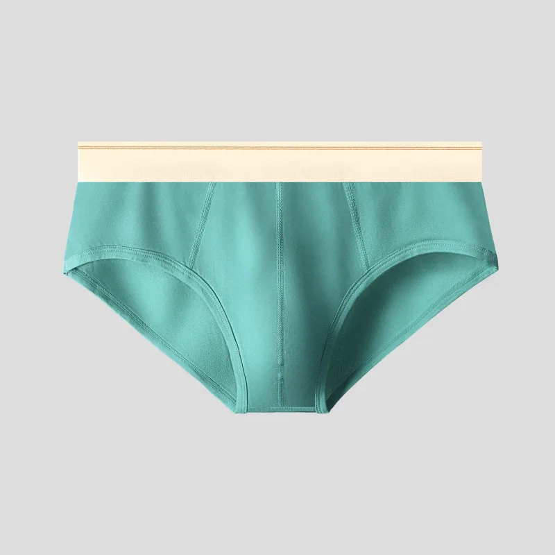 Cuecas triangulares masculinas de algodão puro, respiráveis ​​e confortáveis, cintura média, suaves e macias para a pele, cuecas adolescentes