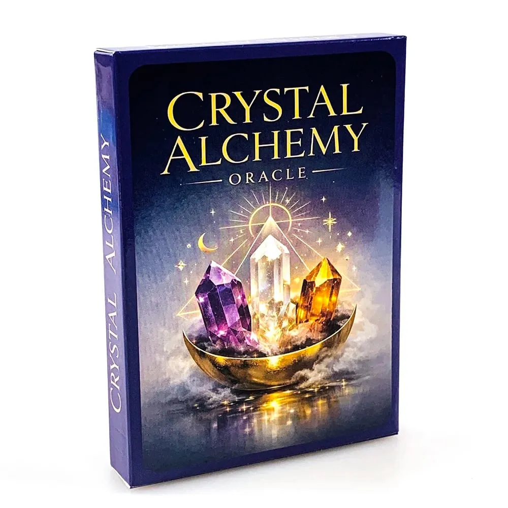 Cartas de oráculo de alquimia de cristal, baralho de adivinhação, cura de cristal, orientação espiritual, jogo de tabuleiro de tarô para leitura do destino, feitiçaria