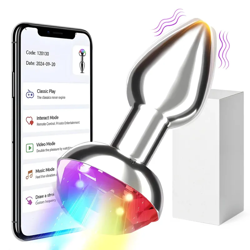 語音控制肛門塞震動器 APP 無線控製女性陰道自慰器屁股塞 LED 彩色燈女式性玩具