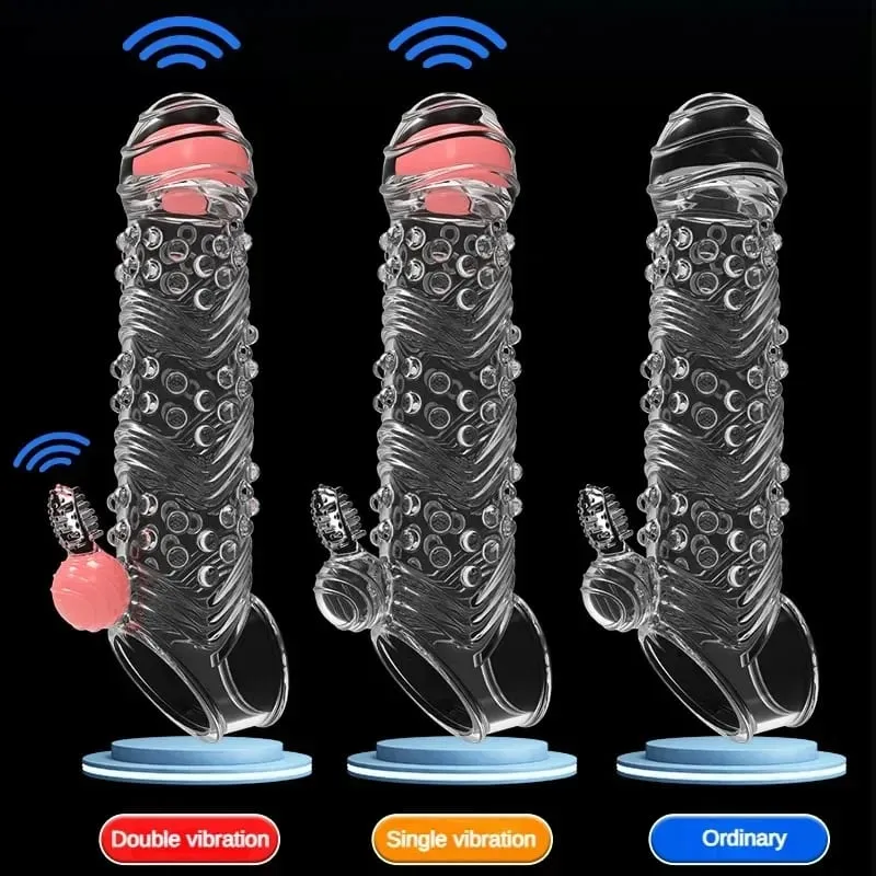 Pênis extensão manga vibrador extensor 4cm preservativos reutilizáveis macio atraso ejaculação pau manga adulto brinquedos sexuais para homem — image 3