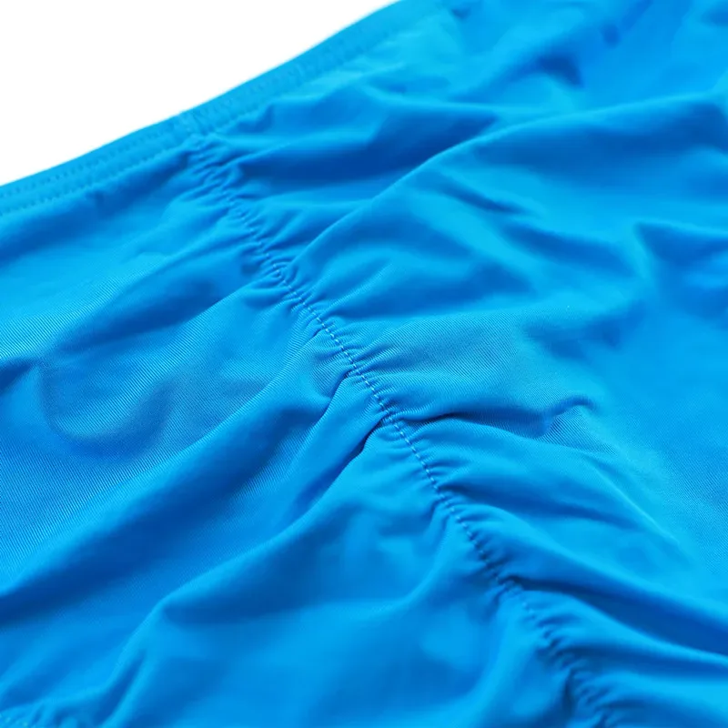 Wrinkle Large Size Male Briefs High Elastic Ice Silk Man Underwear Solid Color Youth Thin Section Comfortable Breathable Sexy