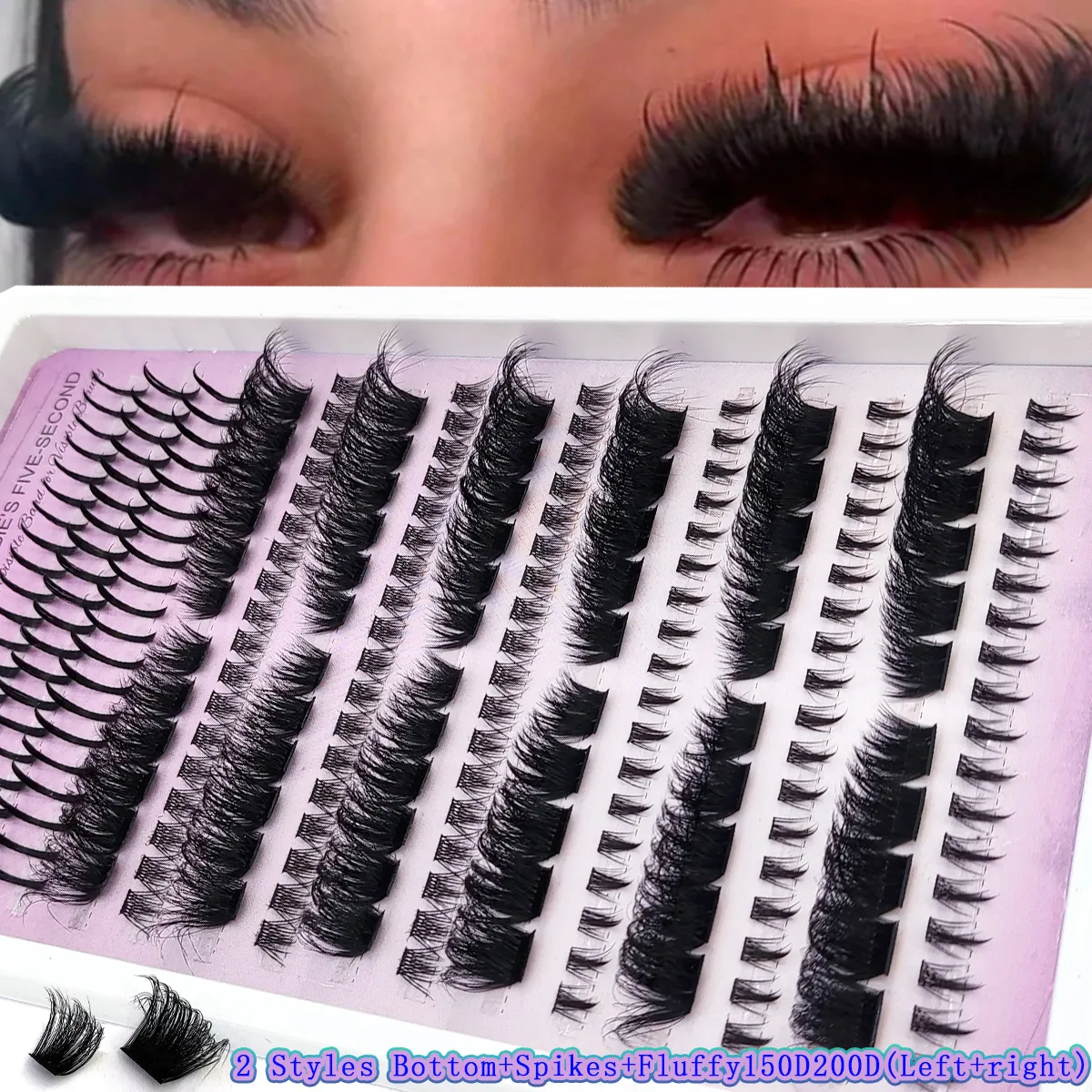 New Fluffy 60D-200D Bottom&Spiky Lashes Clusters Volume Individual Lashes Cluster Extensions Spikes Lashes Clusters eye