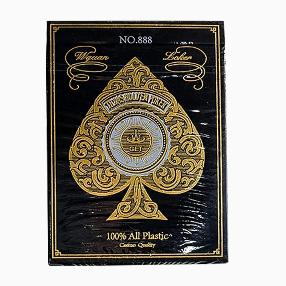 Cartas de jogo de pôquer duráveis, à prova d'água, de plástico pvc, borda dourada, prateada, grande personagem, baralho de cartas para festas