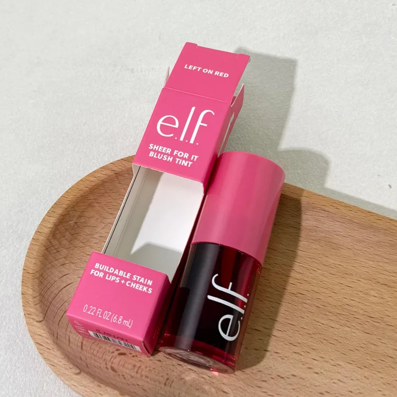 Novo elf brilho labial de 8 cores e blush em pó multicolorido, textura fina, leve, hidratante, nutritivo, bálsamo labial, cosméticos de cuidados