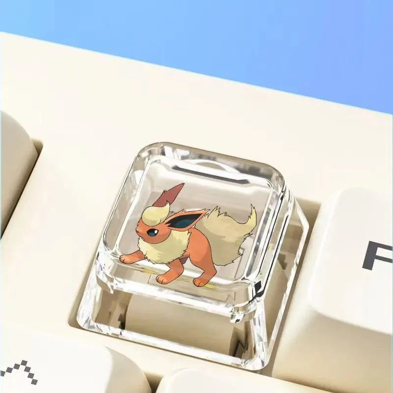 Teclado mecânico cruzado personalizado anime keycap único charmeleon blastoise eevee transparente dos desenhos animados keycap