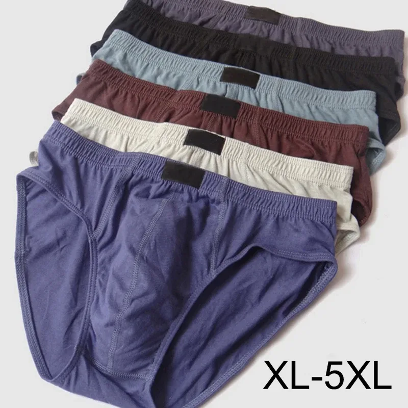1 件棉質內褲男士舒適內褲男透氣內衣內衣內褲 Plue 尺寸 Xl -5XL