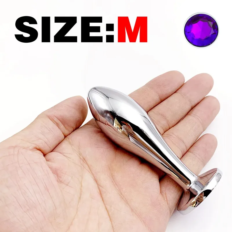 Plugue anal gota de metal com três tamanhos, base de joia, ponto g, massagem, prazer adulto, brinquedo sexual para bem-estar sexual, 1 peça — image 8