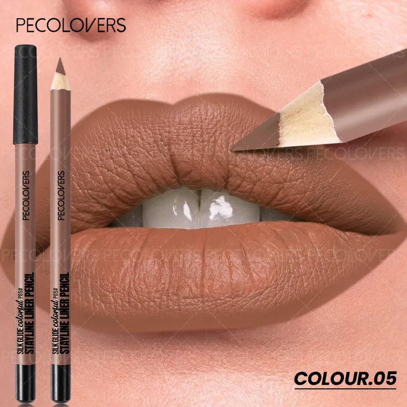 Delineador labial fosco, segundo contorno labial, lábios volumosos e charmosos, sem secagem, cosméticos labiais à prova d'água, adequados para iniciantes