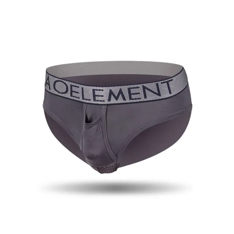 Roupa íntima masculina de suporte escrotal de separação em forma de arma, cuecas respiráveis para varicocele com bolsa em forma de U