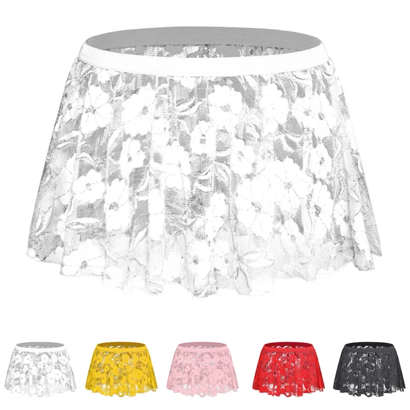 Saia de renda sólida masculina malha transparente para lingerie baixa para ascensão saias plissadas ver através bodycon inferior para festa à noite