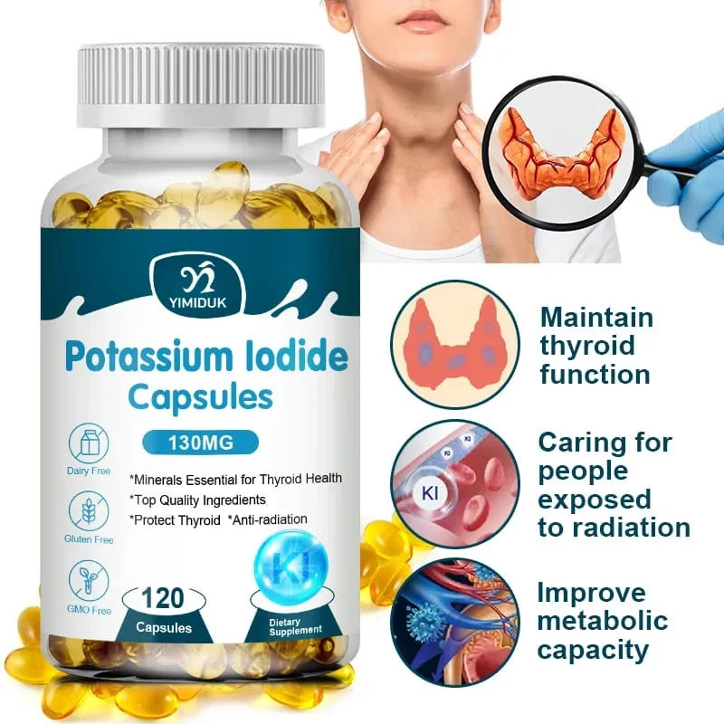 Potassium Iodide Capsules KI (Stable Iodine) 130 mcg per Day - Thyroid Support Supplement — image 1