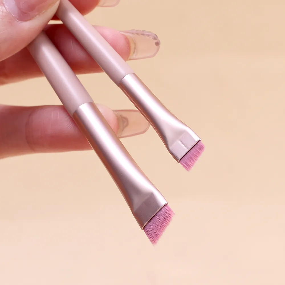 Pincel de delineador plano angular, 5 peças, cerdas macias sob os olhos, sobrancelha, atualização, pincel de maquiagem ultrafino, ferramentas de detalhes precisos