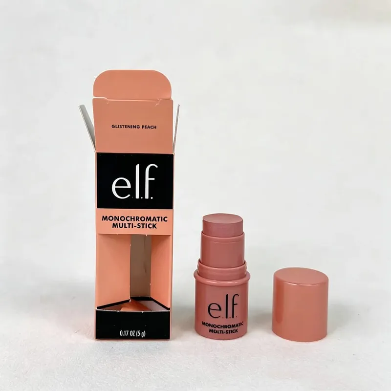 Elf bastão de blush multiuso três em um, alto brilho, contorno natural, maquiagem nude para lábios e bochechas