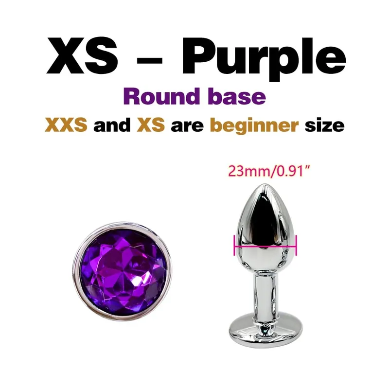 Plugue anal de metal com base de gema, plugue anal de 5 tamanhos para iniciantes e especialistas, massagem em ponto g, casais femininos/masculinos, brinquedos sexuais adultos