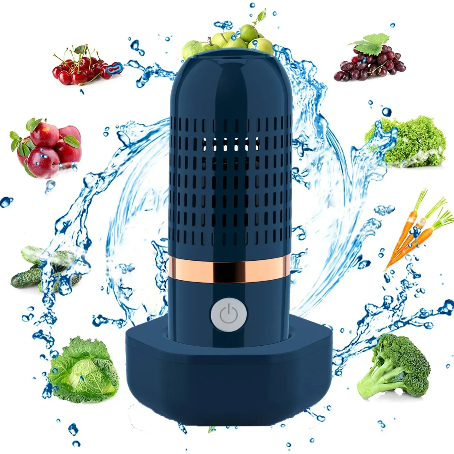 Máquina de lavar ultrassônica de frutas e vegetais, cápsula purificadora, limpador de alimentos sem fio, adequado para piquenique ao ar livre, purificador de frutas