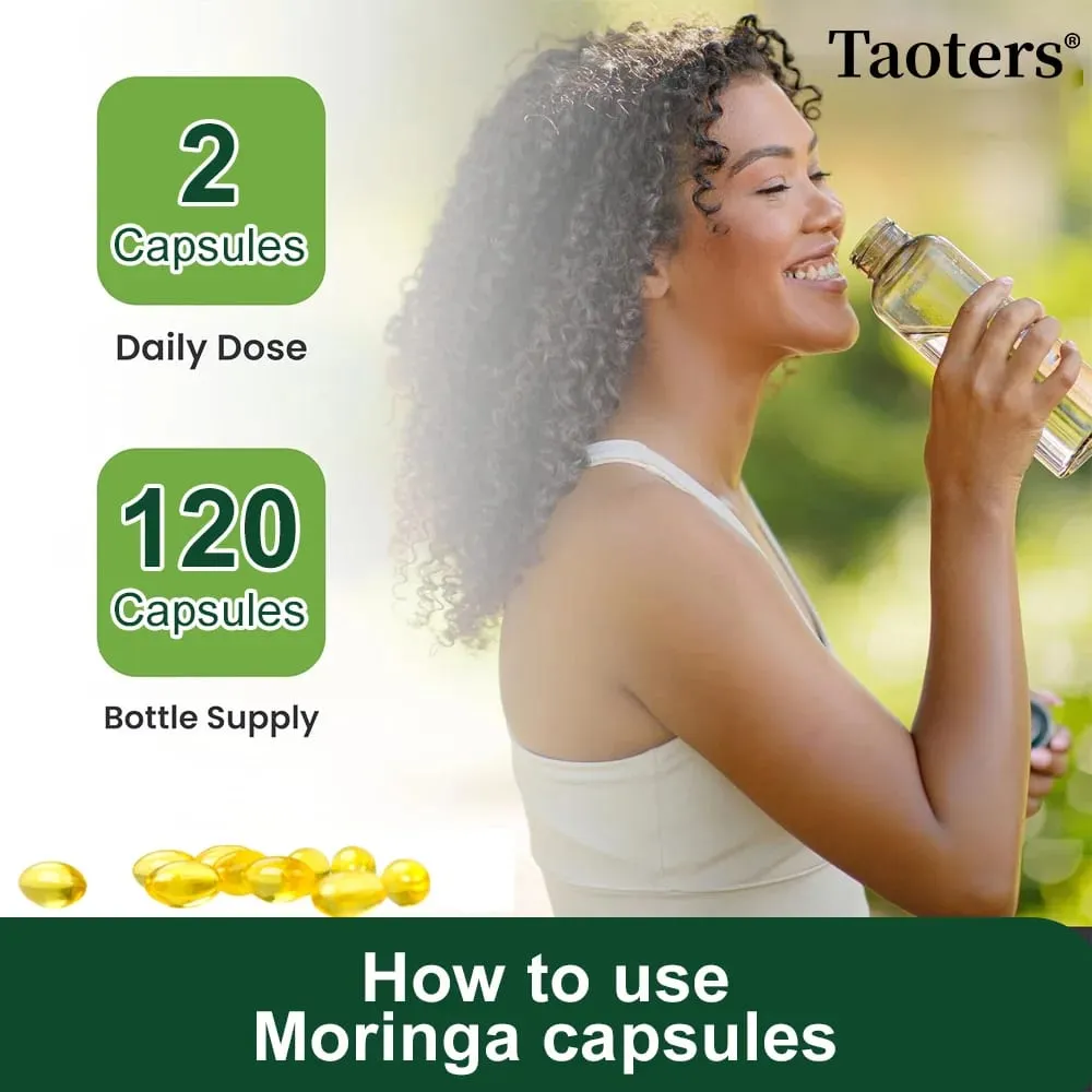 Moringa Capsules 1000mg - for Immune System Energy & Metabolism Antioxidant Promotes Digestive and Brain Health