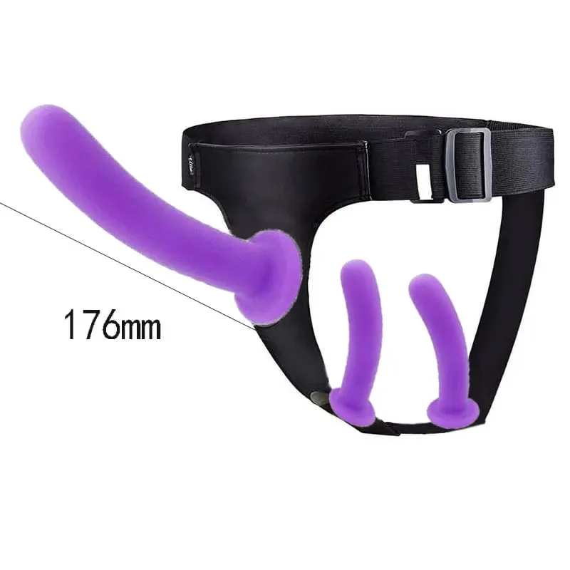 Cinta de silicone ajustável no arnês vibrador longo fino pegging calcinha vibrador para mulheres homens casais macio flexível cinta-no sexo para — image 10