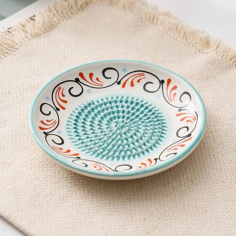 Colorido simples cerâmica ralador de gengibre ferramenta moedor mão alho masher portátil porcelana cenoura gengibre moagem ferramentas cozinha