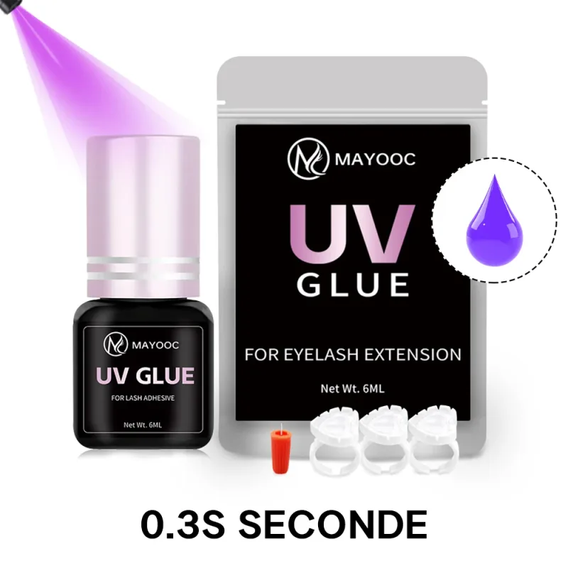 UV Eyelash Glue Adhesive Eyelash Extensions 0.1S Fast Drying Strong False Eye Lash Extension Glue Lasting Custom Logo