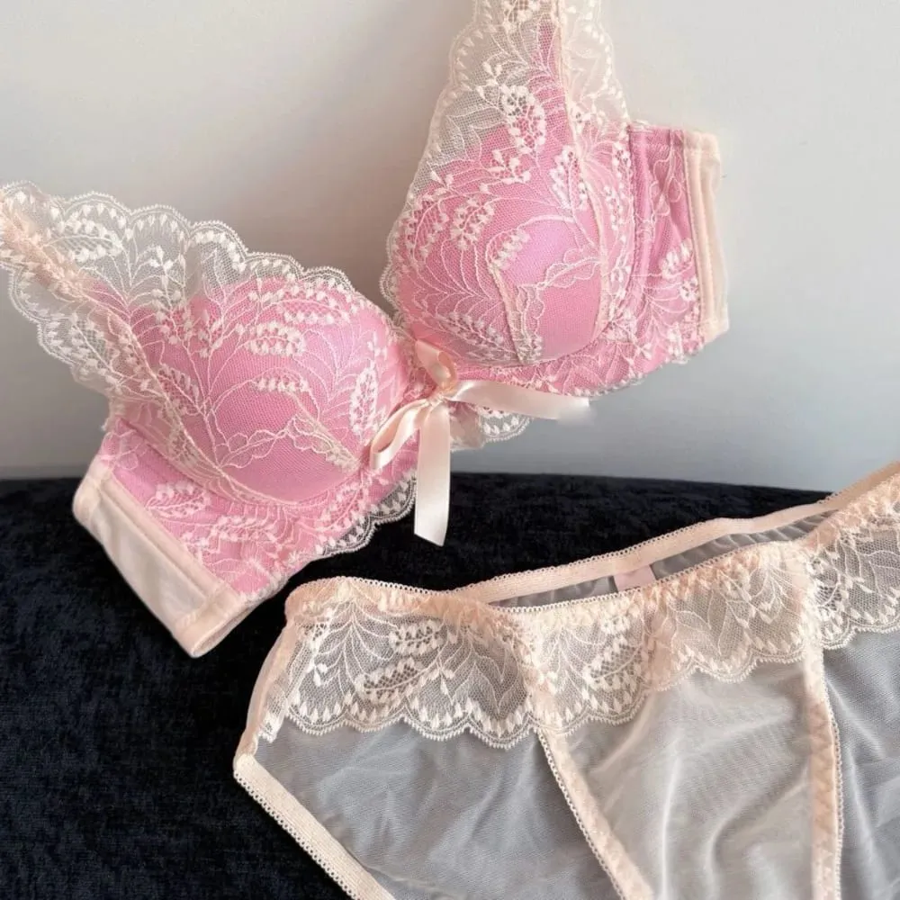 Novo conjunto de sutiã push up sem fio para mulheres pequeno busto reunir suporte lateral anti sag lingerie sexy conjunto de sutiã 32-38
