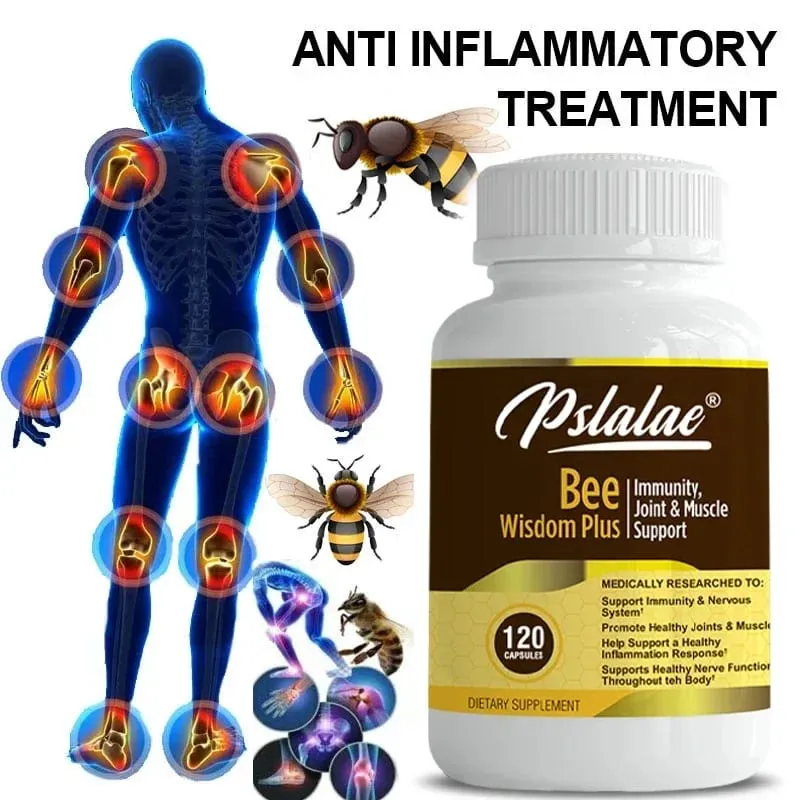 Extrato de Veneno de Abelha Premium Extrato Antiinflamatório Articulação e Suplemento Ósseo 120 Cápsulas