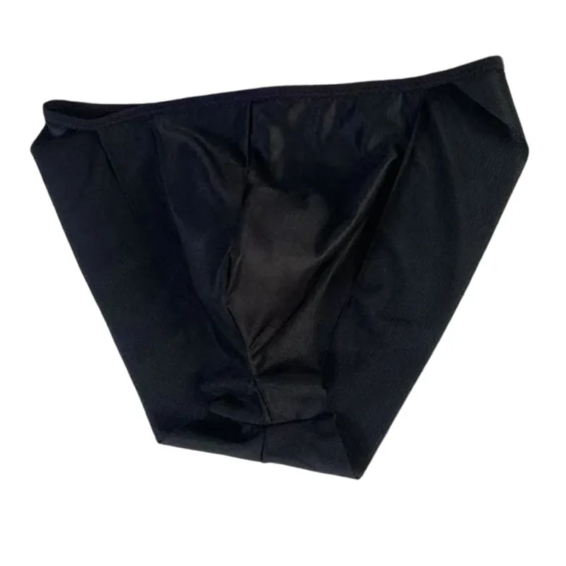 Confortável protuberância bolsa masculina alta corte transparente calcinha de malha cuecas moda sem costura lingerie homem