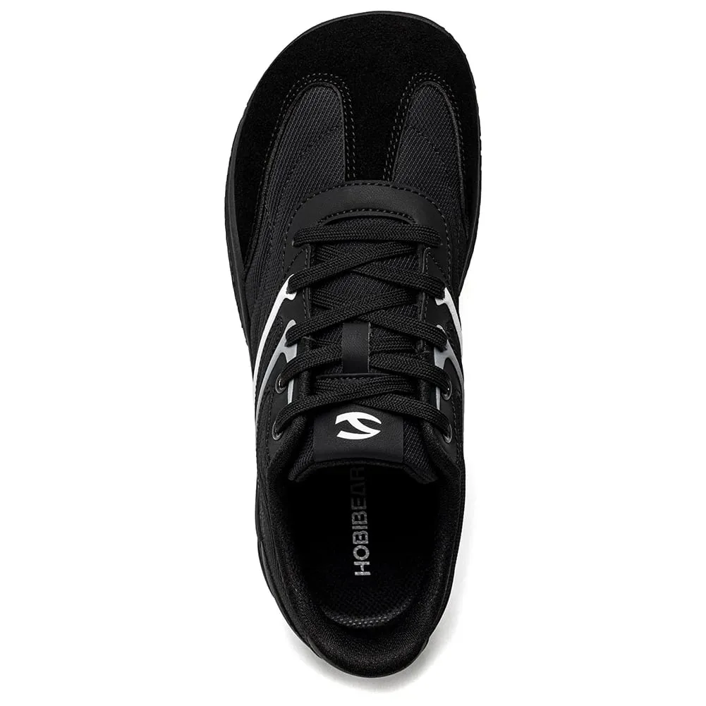 Sapatos descalços de largura larga unissex couro artificial tênis minimalistas rendas retro sapatos de caminhada para mulher
