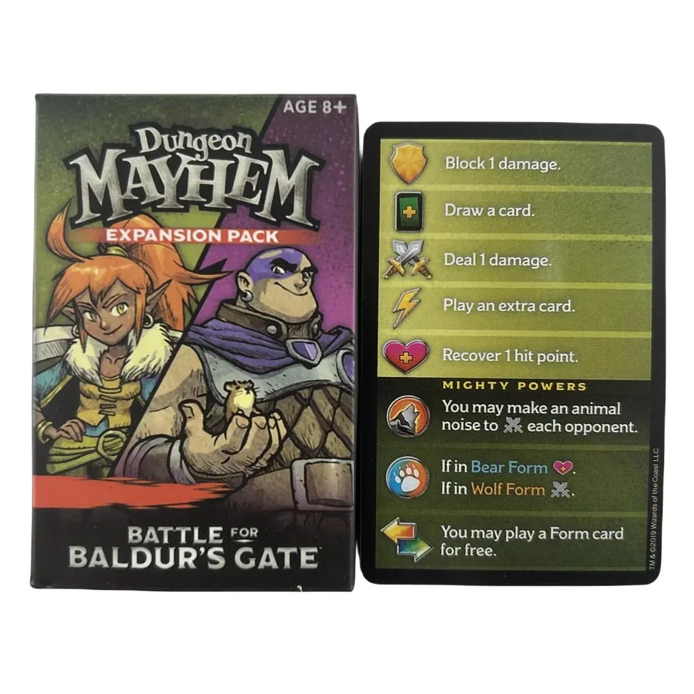 1pc Dungeon Mayhem EXPANSION PACK Family Fun Board Game Playing Cards Family Party Board Deck For