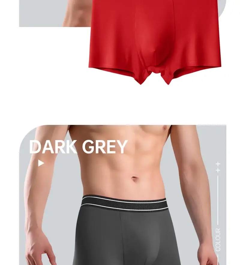 Mens Modal Boxer Shorts Seamless Seperation Bullet Pouch Soft Panties Large Size Breathable Underpants Comfortable Underwear