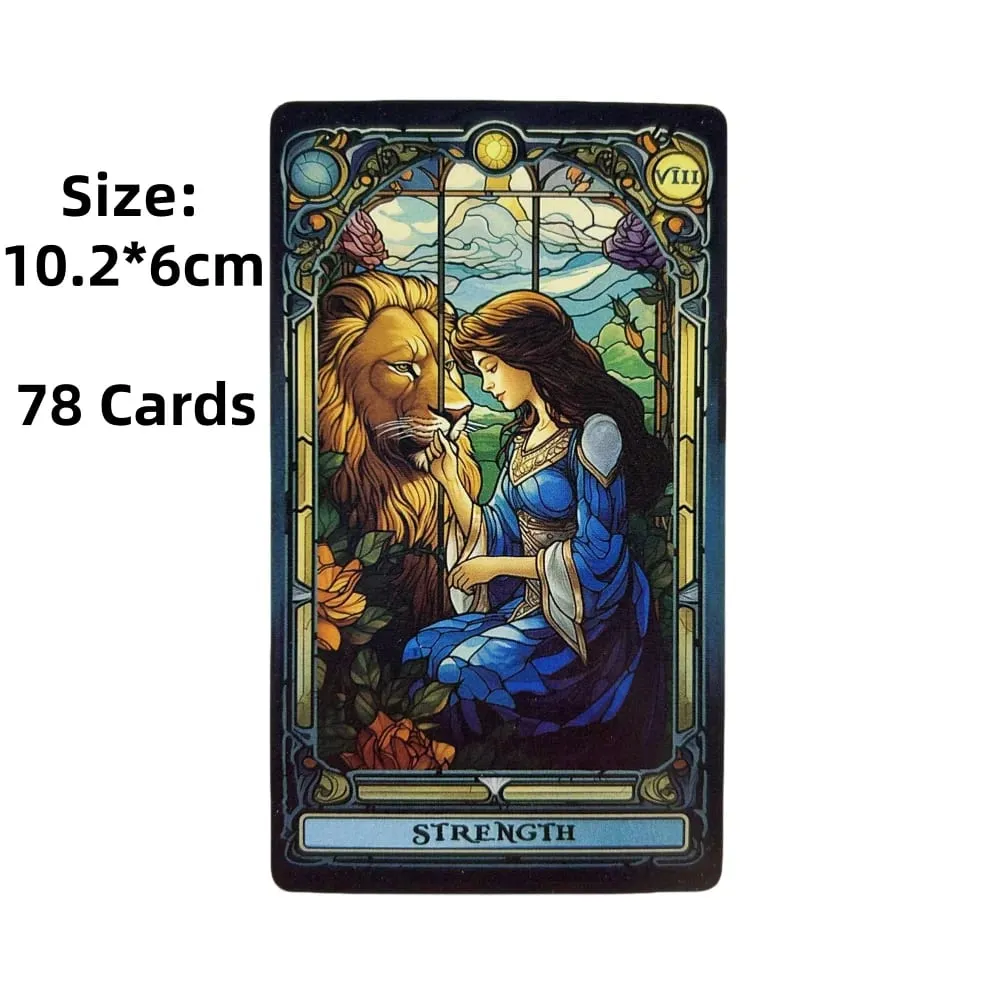 Stanined Glass Tarot Cards A 78 Deck For Beginners Deck Oracle English Visions Divination Edition Borad Deck Playing Games