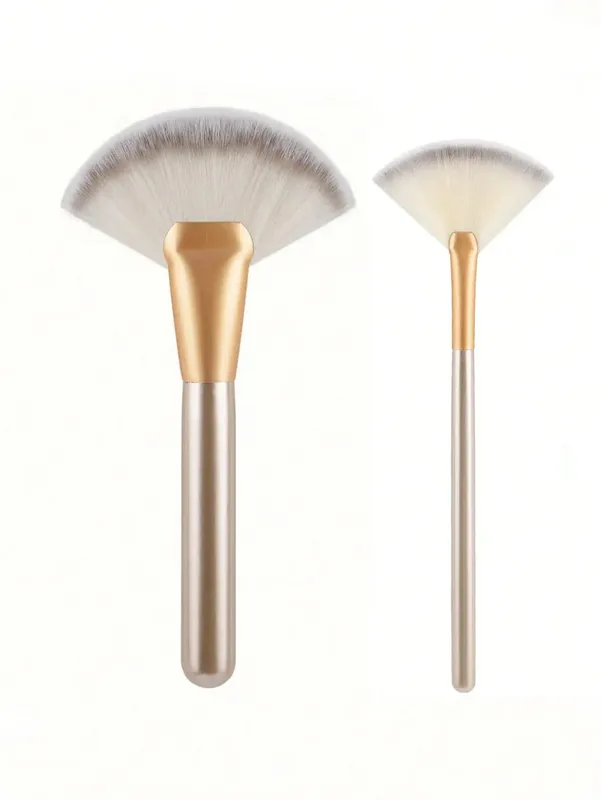 1/2 pçs grandes ventilador pincéis de maquiagem facial fundação blush corretivo escova ferramentas cosméticas pincel pincel de maquiagem de cerdas macias