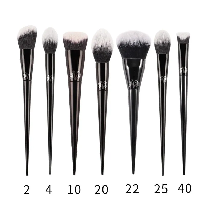 Kat Von D Conjunto de pincéis de maquiagem e kit para base, blush, destaque, corretivo, escultura em pó, sombra, pincel de maquiagem de marca KVD