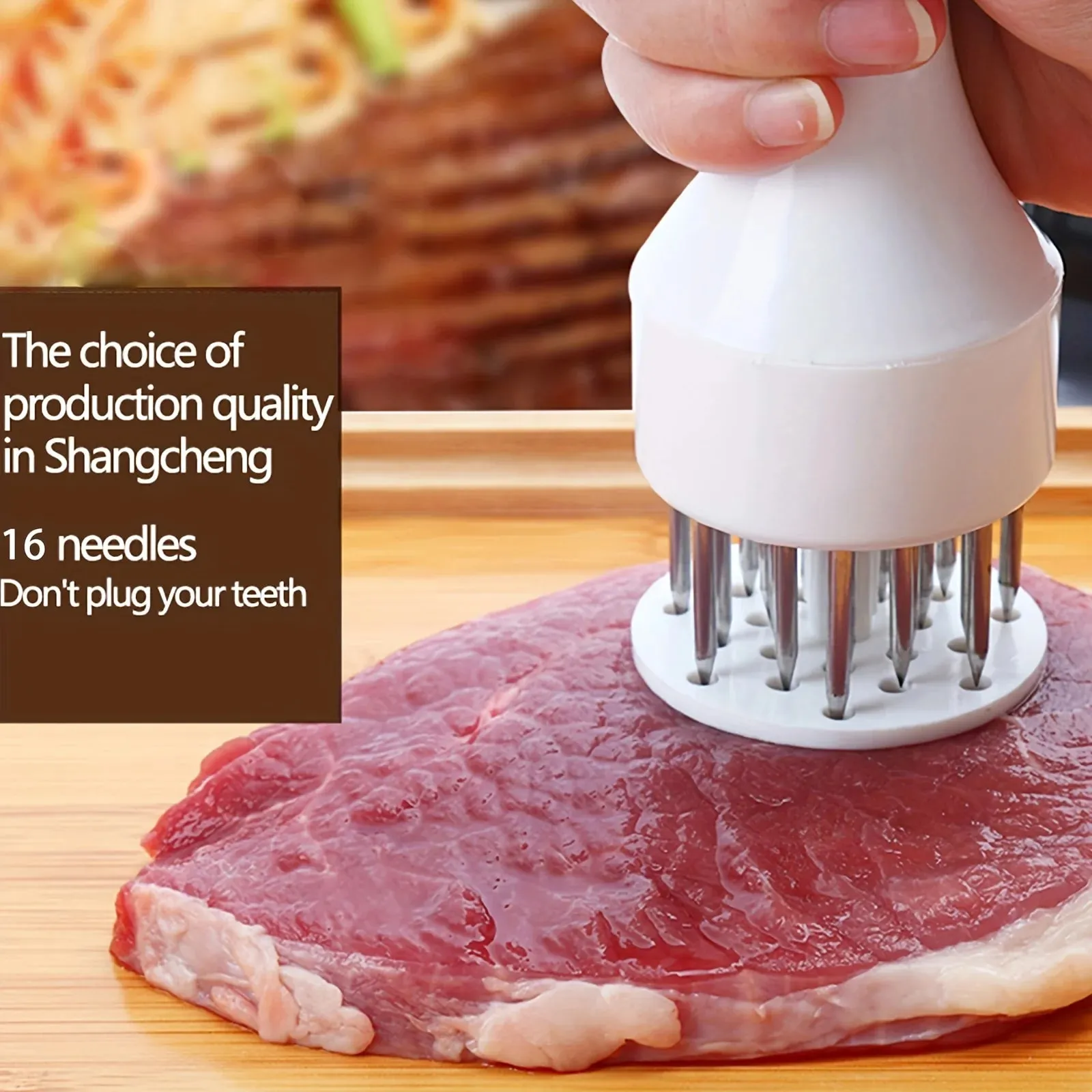 1PC Stainless Steel Steak Meat Tenderizer Hammer Loose Meat Needle Household Punching Daily Tendon Breaker Meat Inserting Needle