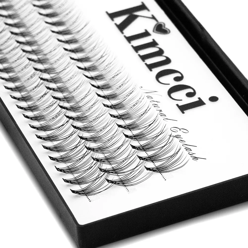 Kimcci 60 nós/caso natural cílios postiços extensão maquiagem 10p vison individual falso cílios de olho profissional falso enxertia cílios