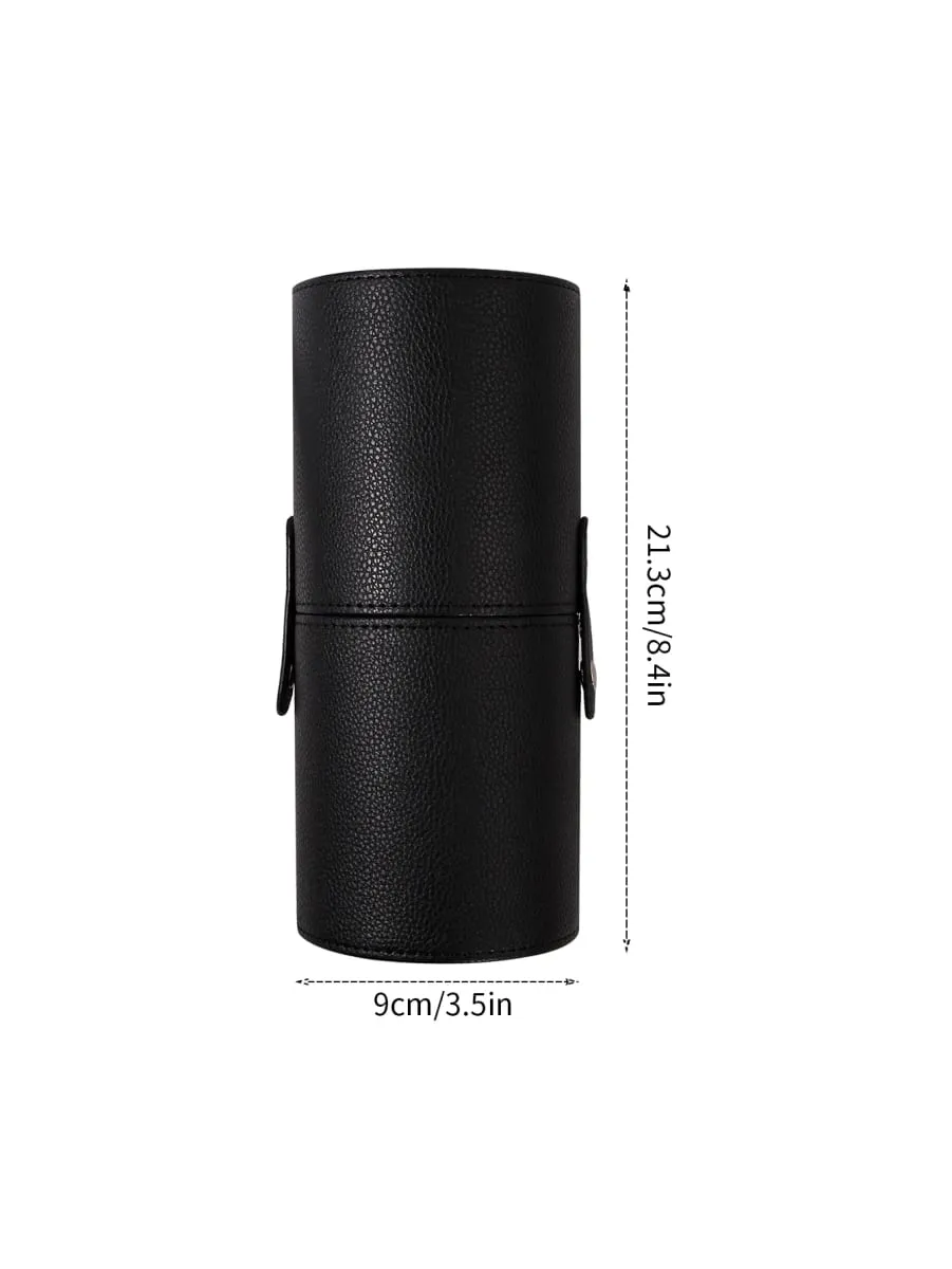 Makeup Brush Holder PU Leather Travel Empty Cosmetic Brushes Pen Bucket Makeup Artist Bag Brushes Organizer Make Up Tools