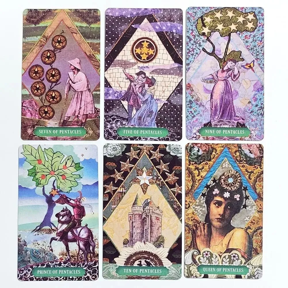 Baralho de tarô Zerner-Farber em relevo duplo, 78 peças, arte de colagem, cartas de tarô, 10,5*6 cm, ferramenta de adivinhação espiritual em caixa rígida