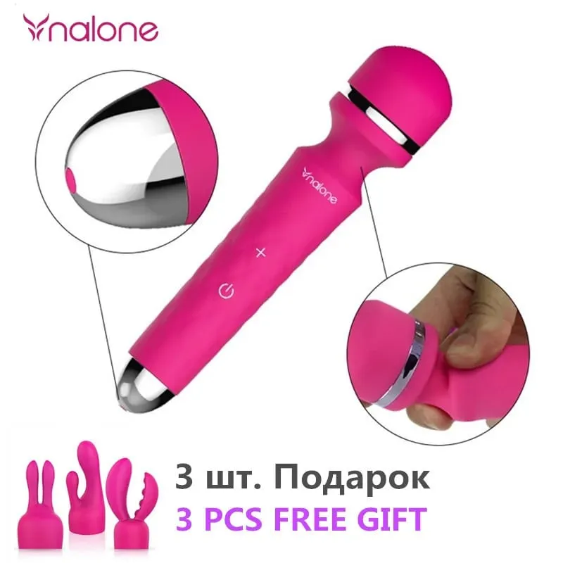 Nalone rock poderoso clitóris vibrador usb recarga varinha mágica av vibrador massageador produto sexual brinquedos sexuais eróticos para mulher