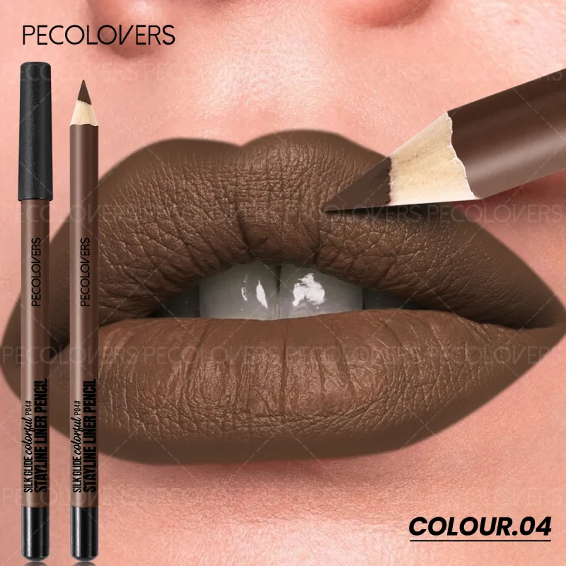 Delineador labial fosco, segundo contorno labial, lábios volumosos e charmosos, sem secagem, cosméticos labiais à prova d'água, adequados para iniciantes