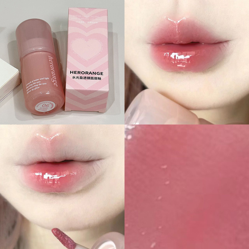 Espelho água brilho labial cristal geléia batom hidratante plumping hidratante colorido lábio matiz lábios cuidados maquiagem beleza