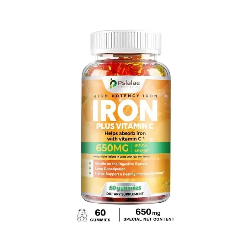Iron Gummies 650 Mg - Promotes Red Blood Cell Production Relieves Fatigue Gently Absorbs Iron and Improves Energy