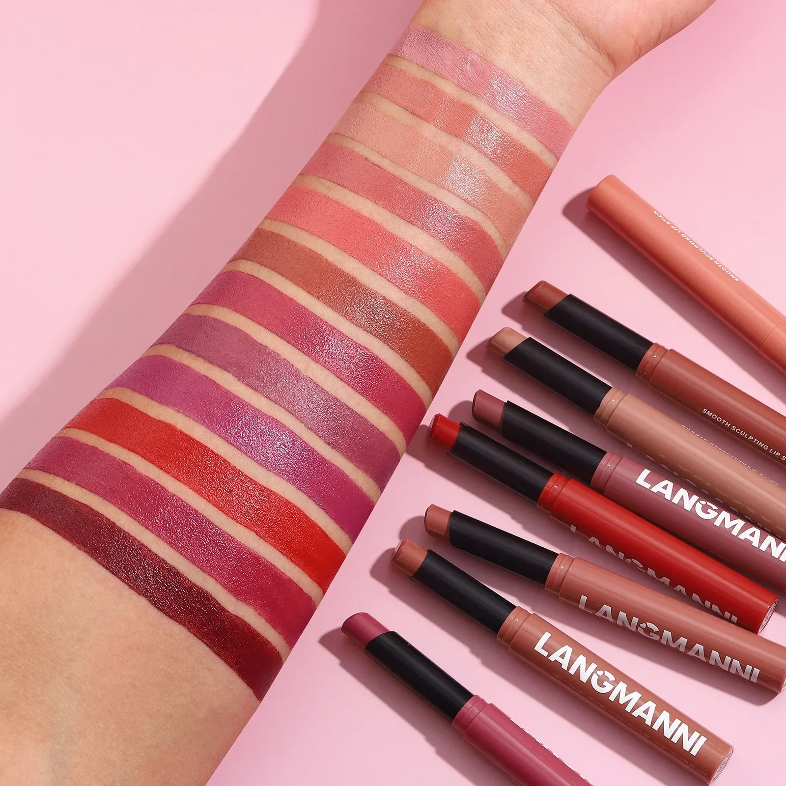 Batom rotativo de veludo fosco, batom à prova d'água de longa duração, copo antiaderente, coloração labial, cosméticos, delineador de maquiagem