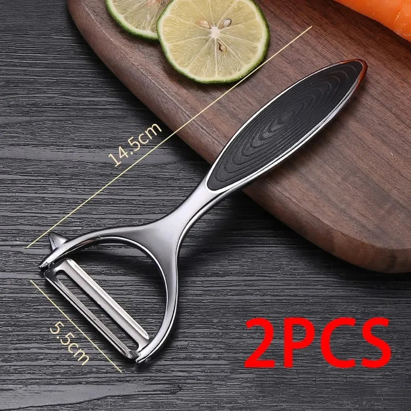 Aço inoxidável frutas vegetais ferramentas descascador de legumes descascador de batata acessórios de cozinha alça antiderrapante sggj001