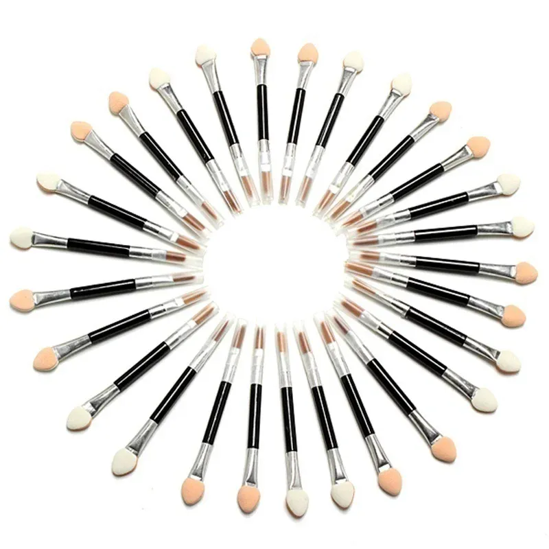 10Pcs Applicator Double-Ended Cosmetic Brushes Women Makeup Eyeshadow Eyeliner Sponge Lip Brush Set Disposable Makeup Brush
