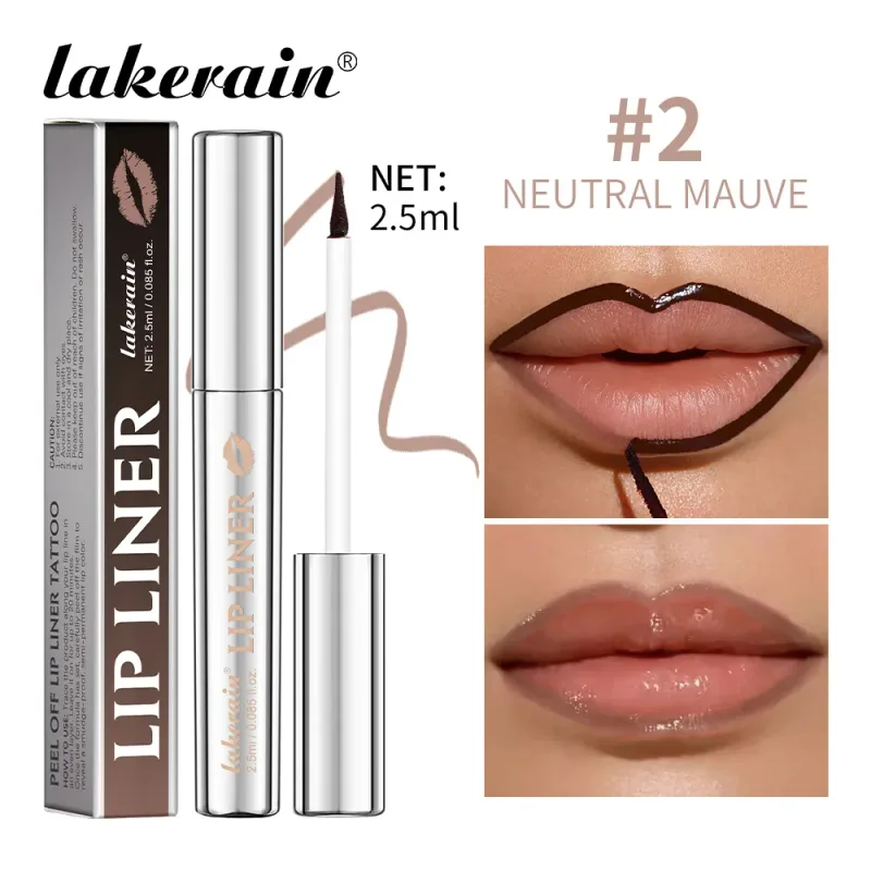 Lakerain descascar delineador labial à prova d'água, delineador labial à prova de manchas, cor de longa duração, não desbota, hidratar, nutrir, maquiagem de contorno labial — image 8