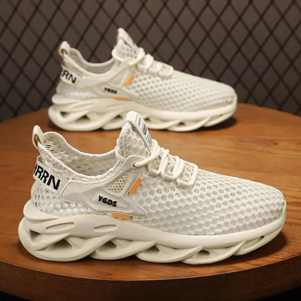 Malha respirável verão masculino plataforma tênis leve casual mocassins sapatos para corrida tênis caminhadas ao ar livre uso diário