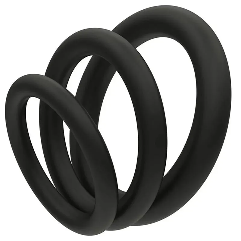Anel peniano de silicone durável, anéis penianos para homens, atraso na ejaculação, brinquedos sexuais de borracha, anéis para homens 3 tamanhos