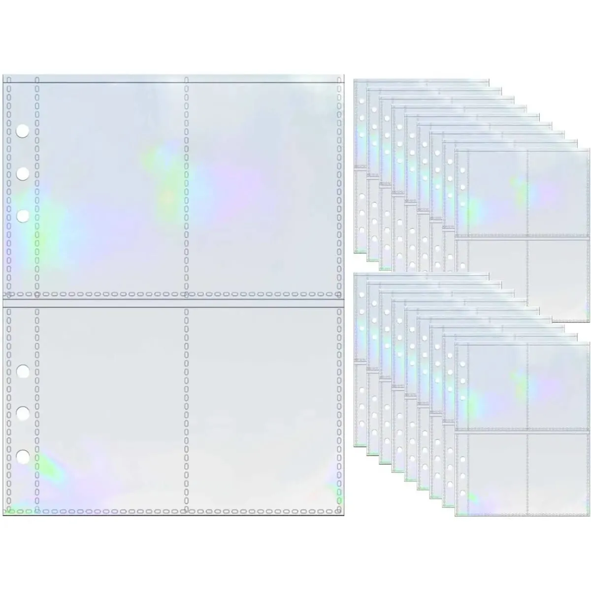 10 folhas a5 6 anel binder cartão mangas photocard titular páginas cartão de negociação inserções de armazenamento cartão álbum recargas foto organizador — image 1