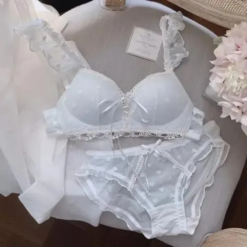 Bonito estilo alemão conjunto bralette sem fio rendas sutiã de treinamento para adolescentes doce primeiro sutiã para peito pequeno confortável meninas lingerie